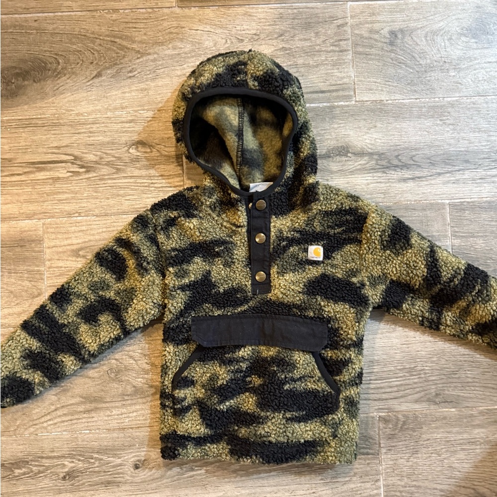 Carhartt Toddler Green & Black Camo Fleece Hoodie
